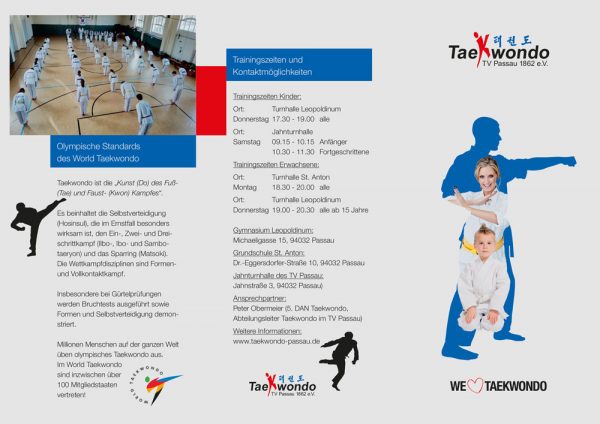 Flyer Taekwondo außen TV Passau 1862 e.V. Abteilung Taekwondo Passau